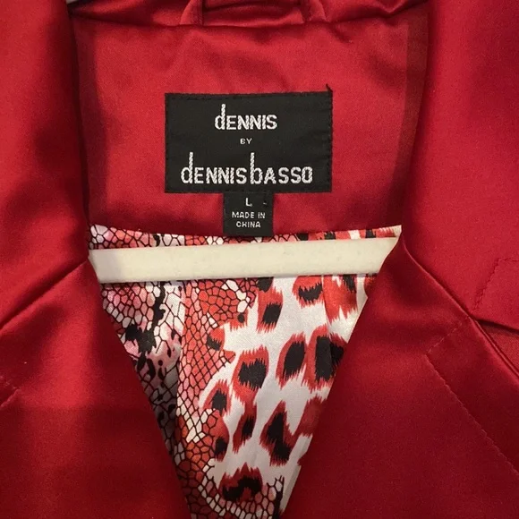 Dennis by Dennis Basso Women’s Red Spring Coat Size Large Festive color, EUC. - Picture 3 of 17